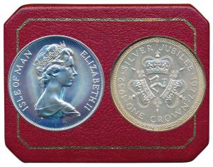 Isle of Man, Elizabeth II, Silver Crown, 28.43g, 1977 (KM 41). Uncirculated, within origin