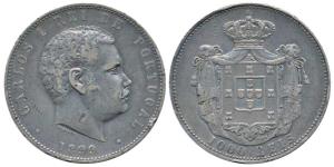 Portugal, Carlos I, Silver 1000 Reis, 25.0g, 1899 (KM 540). Very Fine+