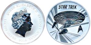 Tuvalu, Queen Elizabeth II, Silver 1 Dollar, 31.1g, 1oz, 2016, rev. Star Trek. Uncirculate