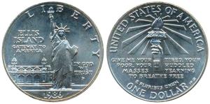 United States of America, Ellis Island, Silver Dollar, 26.57g, 1986. Proof.