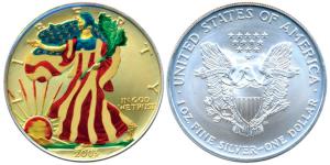 United States of America, Silver 1 Dollar, 31.19g, 1 oz, 2003, American Silver Eagle, (KM 