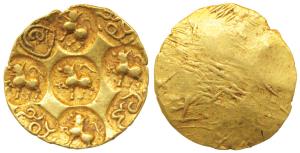 Chalukyas of Kalyana, Jayasimha II Jagadekamalla (1015-1043 AD), Gold Pagoda, 3.85g, Punch