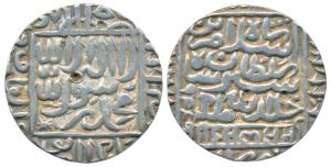 Islam Shah Suri, Silver Tanka, 11.43g, Kalpi Mint, AH 955, legend within square area on ob