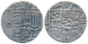 Humayun (2nd reign 1555-1556 AD), Silver Rupee, 10.89g, Agra Mint, AH 962, obv.Kalima with