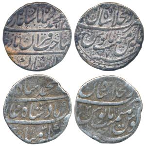 Muhammad Shah, Silver Rupee (2), Dar-ul-KhilfatShahjahanabad Mint, AH 1137/7 and Ahd (KM 4