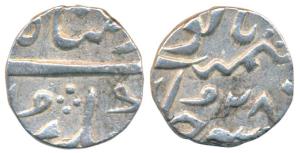 Silver ½ Rupee, 5.56g, in the name of Shah Alam II, RY 28, unlisted in KM. Very Fine+, Ver