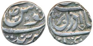 Gajpat Singh (1764-1786 AD), Silver Rupee, 10.89g, a small spray and letter Suaad within t