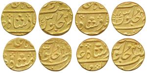 Set of 4 different Mohurs a) Gold Mohur, 11.52g, struck at the Surat Mint, (circa 1800-181