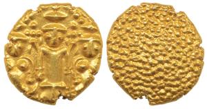 3 Swami Gold Pagoda, 3.4g,obv. Tirupati Balaji in the centre, flanked by his wives Shri De