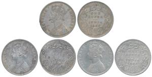 Victoria Empress, Silver Rupee (3), 1898, Calcutta Mint, C3 / I / C incuse, (Prid 137); Bo