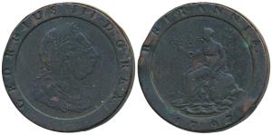Great Britain, George III, Copper Cartwheel Two Pence, 56.55g, 1797, obv. laureate bust of