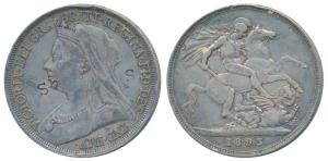Great Britain, Victoria, Silver Crown, 27.99g, 1893 (KM 783).Very Fine, few letters incuse