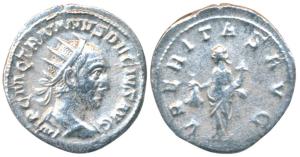 Roman, Trajan Decius (249-251 AD), Silver Antoninianus, 3.79g, Rome, obv. radiate and cuir