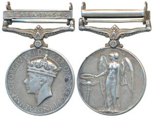 General Service Medal, George VI, Silver, S. E. Asia 1945-46 bar (MYB 174).Very Fine.