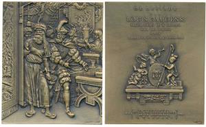 Vasco da Gama, Heavy Bronze Medallion, 1972, obv. scene of Vasco Da Gama meeting the Zamor