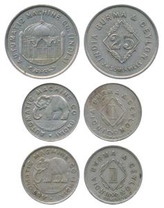 Token of Automatic Machine Company, J.H.Somerville, for Ceylon, Burma and India, an Asian 