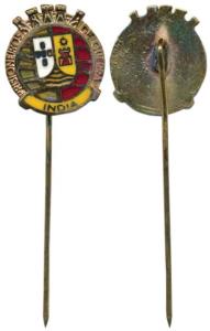 Goa, Prisoner of War Badge, Second World War, Copper and enamel with pin, "Prisoner De Gue