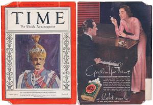 Time Magazine, February 22 1937, Nizam of Hyderabad Mir Osman Ali Khan featured on the cov