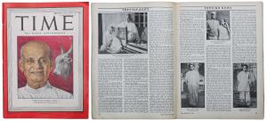Time Magazine, January 27, 1947, India’s Vallabhbhai Patel featured on the cover page and 