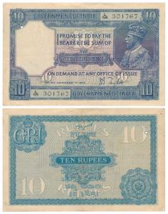 George V, Rupees 10, 2nd issue, 1926, signed J. B. Taylor, (J&R 3.7.2). Very Fine+, Scarce
