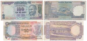 Rupees 50 and 100 signed C. Rangarajan and Bimal Jalan,both with fancy numbers 786786. Cri