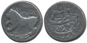 Jahangir, Silver Zodiac Rupee, 10.94g, Ahmedabad Mint, Leo sign, AH 1027/13, obv. a lion e
