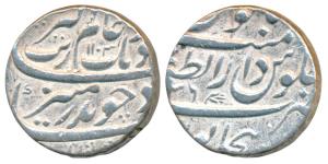 Aurangzeb, Silver Rupee, 11.36g, Dar al-Zafar Bijapur Mint, AH 1103/36 (KM 300.23). About 