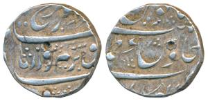 Farrukhsiyar, Silver Rupee, 11.27g, Azamnagar Gokak Mint, mint name split in two lines on 