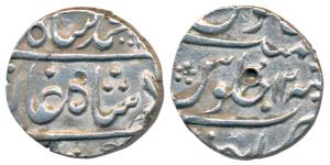 Muhammad Shah, Silver ½ Rupee, 5.77g, Khambayat Mint, RY 12 (KM 433.3). Very Fine+, Very R