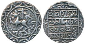 Anant Manikya (SE 1486-1489; 1564-1567 AD), Silver Tanka, 10.57g, Saka 1487, citing Queen 