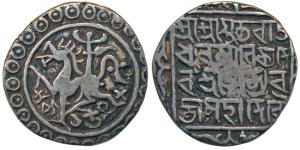 Rajadhar Manikya (SE 1508-1521; 1585-1599 AD), Silver Tanka, 10.31g, Saka 1508, citing Que