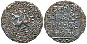 Chattra Manikya, (SE 1583-1589; 1661-1667AD), Silver Tanka 10.31g, Saka 1583, obv. lion fa