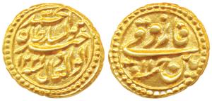 Tipu Sultan, Gold Pagoda, 3.45g, Patan Mint, the denomination Faruqi and mint name with RY