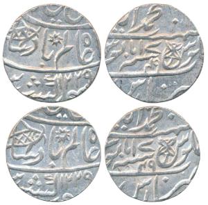 Muhammadabad Banaras Mint, Silver Rupee (2), 11.25g, in the name of Shah Alam II, fish, su