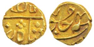 Surat Mint, Gold Rupee or 1/15 Mohur, 0.66g, in the name of Shah Alam II, RY 4(6), privy m