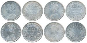 Victoria Empress, Silver Rupee, 18861887, both Calcutta Mint, A4 / I / C incuse, (Prid 126