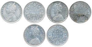 Victoria Empress, Silver Rupee (3), 1888, Bombay Mint, C2 / I / ‘B’ raised, (Prid 174); 18