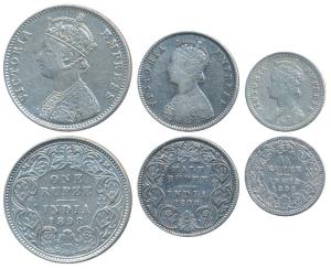 Victoria Empress, Silver Rupee, ½¼, 1898, Calcutta Mint, C3 / I / C incuse, (Prid 137); A 