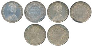 Victoria Empress, Silver Rupee, 1900, Bombay Mint, A3 / I / B incuse, (2); 1901, Calcutta 