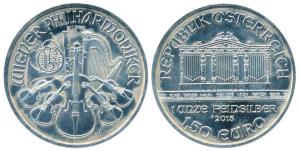Austria, Silver 31.1g, 1.50 Euro (1 ½ Euro), 2012, Vienna Philharmonic, rev. Instruments (