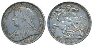 Great Britain, Silver Crown, Victoria, 1900 (KM 783). A couple of edge knicks, Very Fine+.