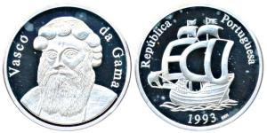 Vasco Da Gama, Silver Medallion, 20g, ship on rev. Proof.