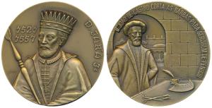 Joao de Castro, Bronze Medallion, obv. Portrait of Joao de Castro with legend around, rev.