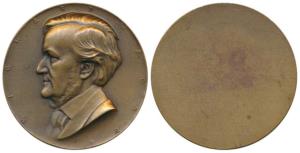 Richard Wagner (1813 - 1883), German Composer, Bronze Medallion, obv. Portrait with legend