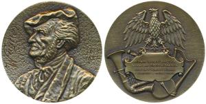 Richard Wagner, German Composer, Bronze Medallion, obv. Portrait and date 1813-1883, rev. 