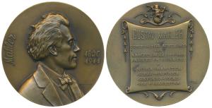 Mahler (1860-1911), Austrian Maestro and Composer, Bronze Medallion, obv. Portrait with da