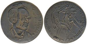 Mahler (1860-1911), Austrian Maestro and Composer, Bronze Medallion, obv. incused Portrait