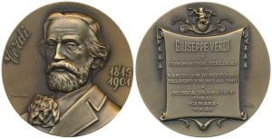 Verdi (1813 - 1901), Italian Maestro and Composer, Bronze Medallion, obv. Portrait with da
