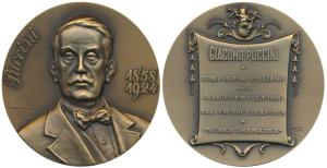 Puccini (1858 - 1924), Italian Maestro and Composer, Bronze Medallion, obv. Portrait with 