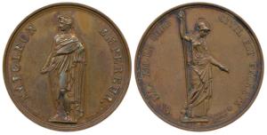 France, Napoleonic Civil Code, Bronze Medal, obv. Napoleon standing in Roman attire, rev. 